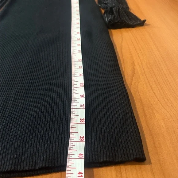 NWT Dylan Ryan Elegant Black Sheer Sleeve Dress - Picture 8 of 12